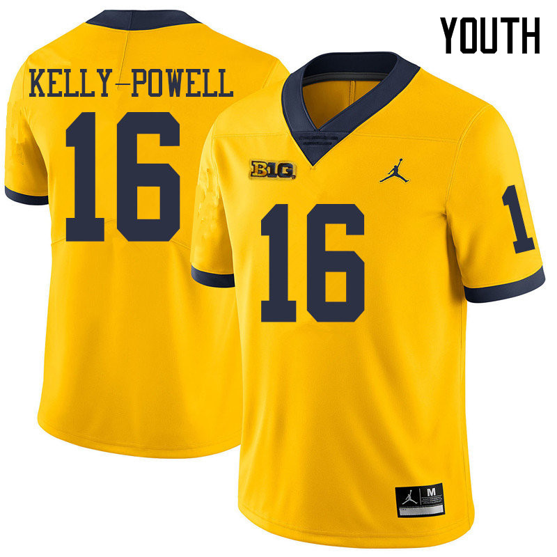 Jordan Brand Youth #16 Jaylen Kelly-Powell Michigan Wolverines College Football Jerseys Sale-Yellow